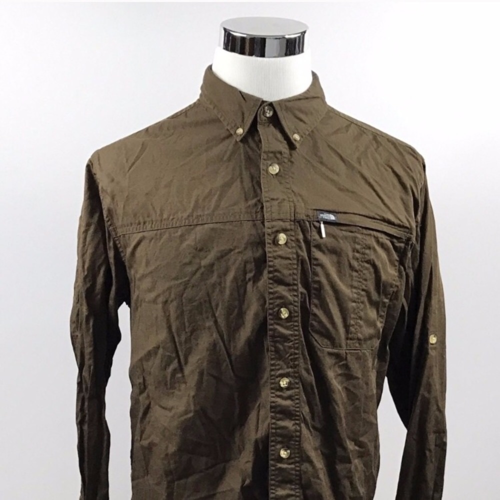North Face Mens Xl mesh vented brown outdoor shirt